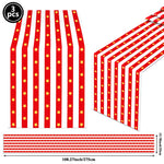 nappes jetables festives rayures rouge blanche étoiles dorées anniversaire carnaval cirque decoration table