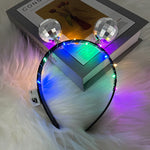 diadème lumineux disco led multicolores noir argenté fête anniversaire mariage enfants baptême