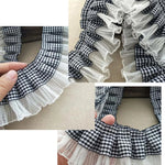 ruban franges carreaux noir blanc rouge blanc vintage romantique tissu polyester résistant antidérapant bricolage