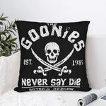 taie d'oreiller crâne goonies sabres vintage noir zip invisible 18x18in polyester lit