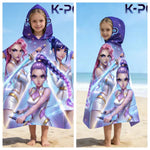 serviette plage violet blanc rose doré personnages épées séchage rapide absorption polyester moderne populaire