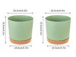 pots fleurs plastique modernes vert clair foncé gris drainage balcon jardin 165cm 145cm 25cm