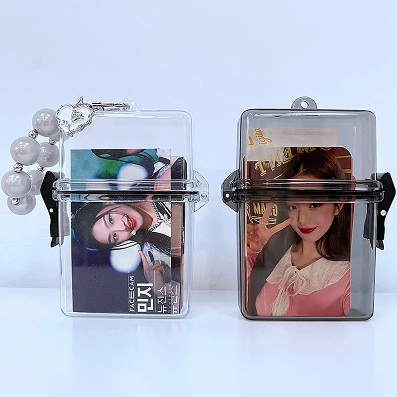 porte cartes photo étanche réutilisable moderne clips transparent plastique rangement outils cartes chống bụi