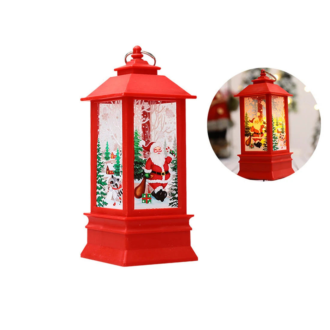 lampe décorative vintage locomotive noire personnages noël arbre flocons đèn trang trí