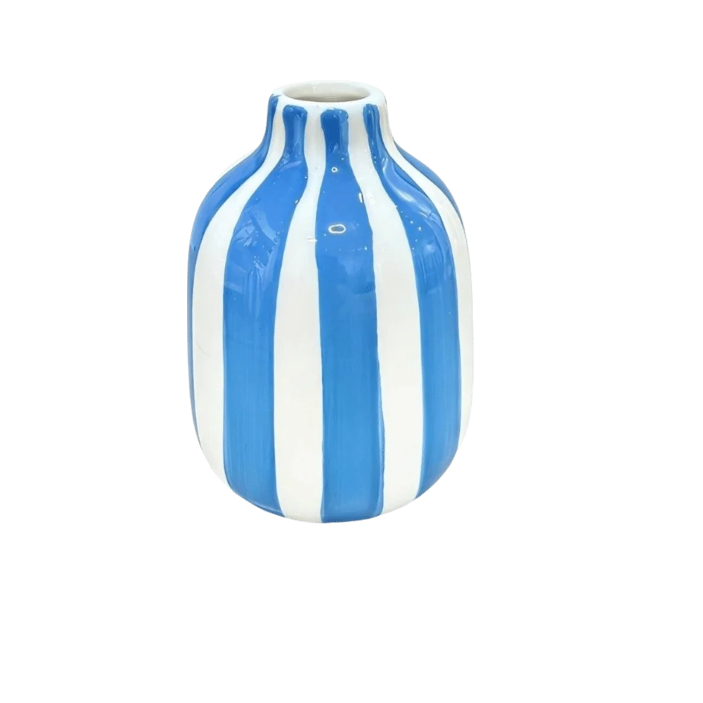vase porcelaine rose blanc rayures horizontales moderne décoration intérieure arrangement floral maison