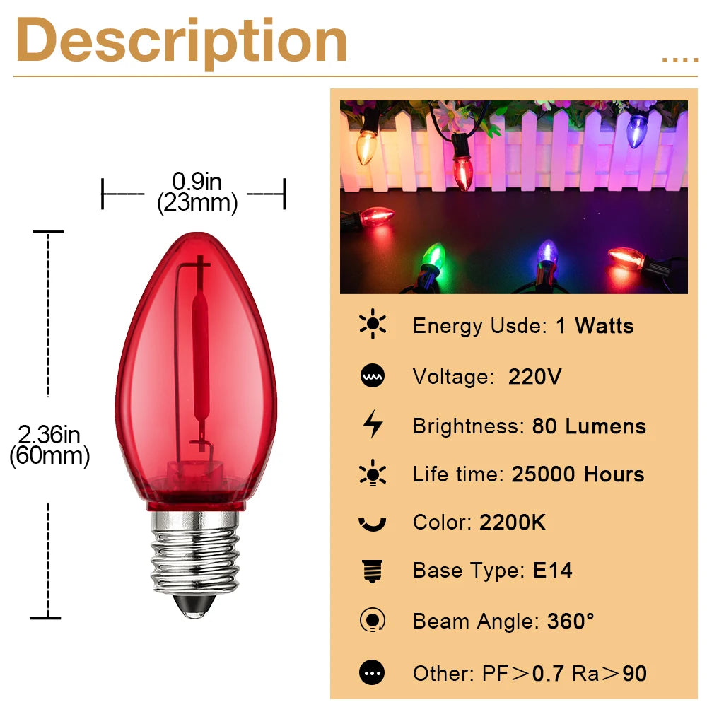 ampoules led bougie colorées transparentes décoration jardin extérieur fête anniversaire lumière décorative extérieure