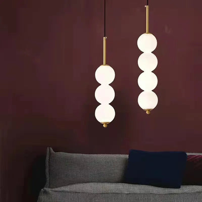 Lampe suspendue LED en verre blanc design moderne éclairage salon