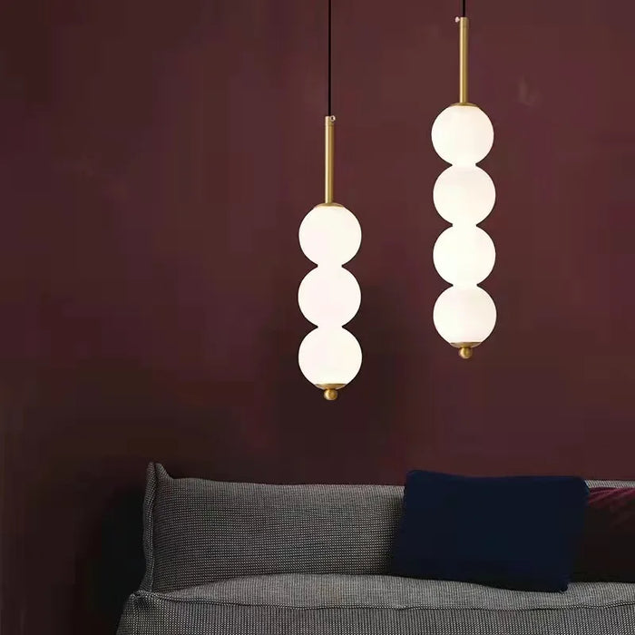 Lampe suspendue LED en verre blanc design moderne éclairage salon