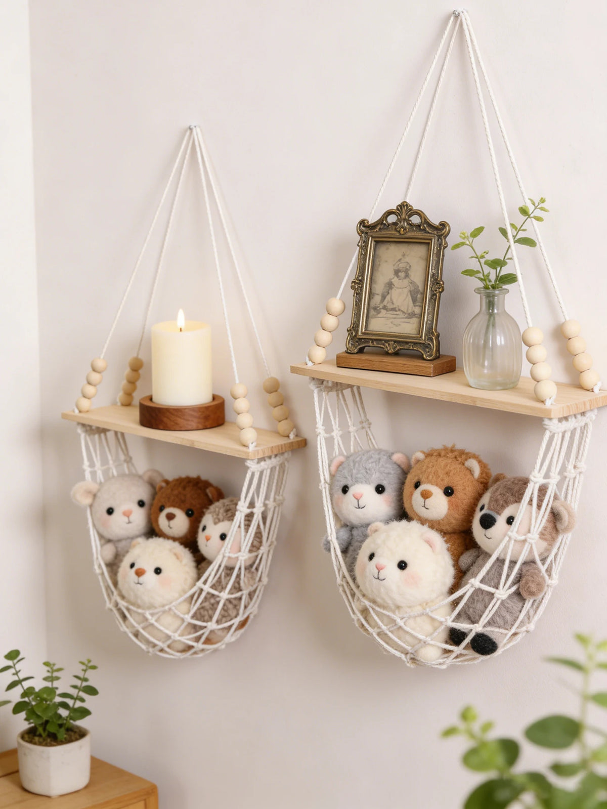 hamac suspendu moderne blanc beige bois opaque fixé mur