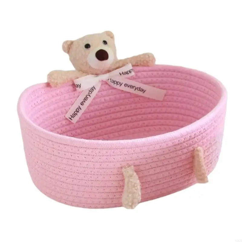 paniers tissu tressé blanc rose gris beige respectueux environnement moderne rustique ornemental large petit
