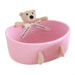 paniers tissu tressé blanc rose gris beige respectueux environnement moderne rustique ornemental large petit
