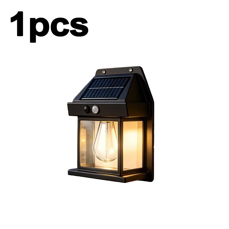 lampes solaires murales noires classiques détecteur mouvement ampoule led vis