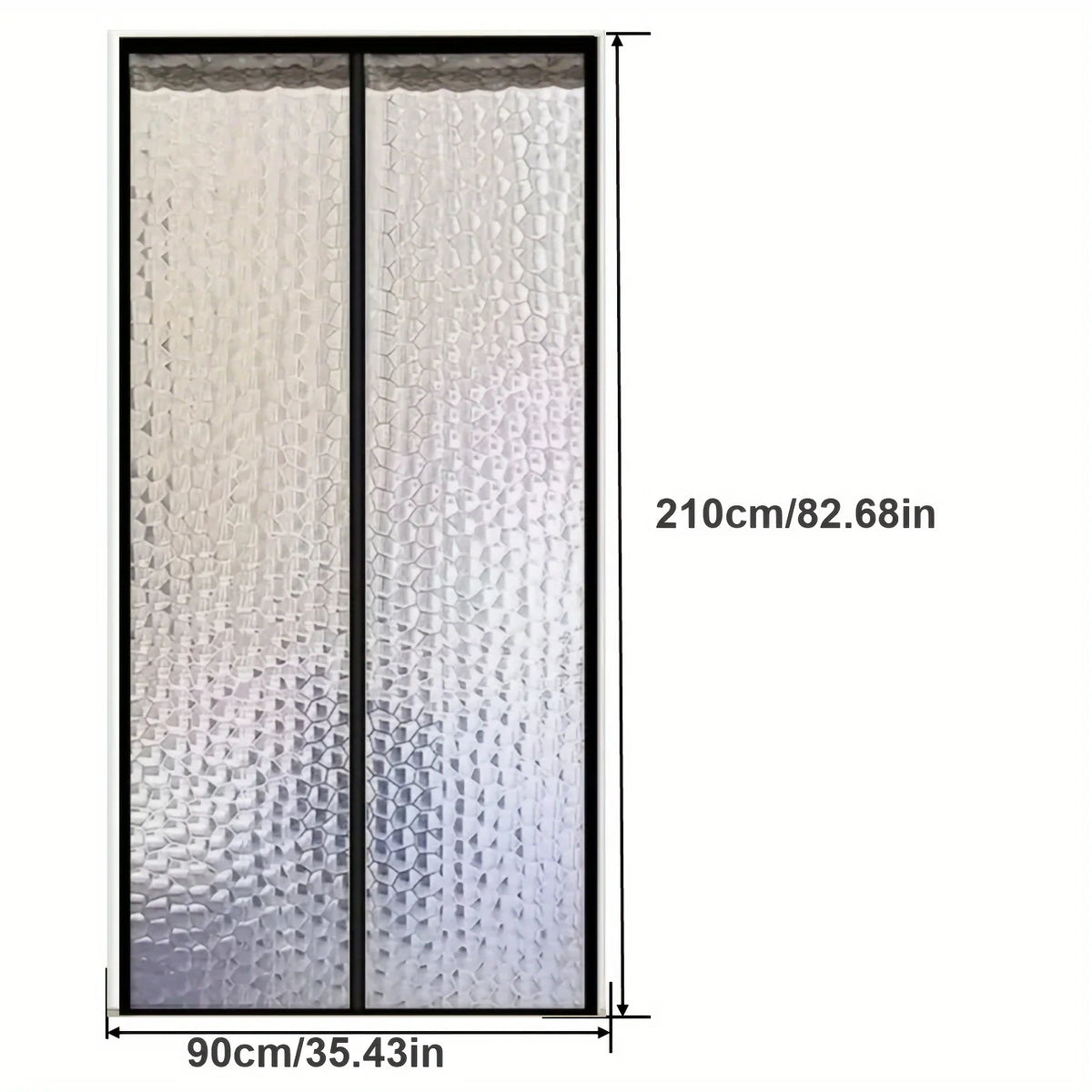 rideau porte blanc noir motif hexagonal semi transparent moderne 90x210cm