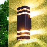 Applique murale LED extérieure IP65 double tête noir gris pour jardin véranda éclairage moderne