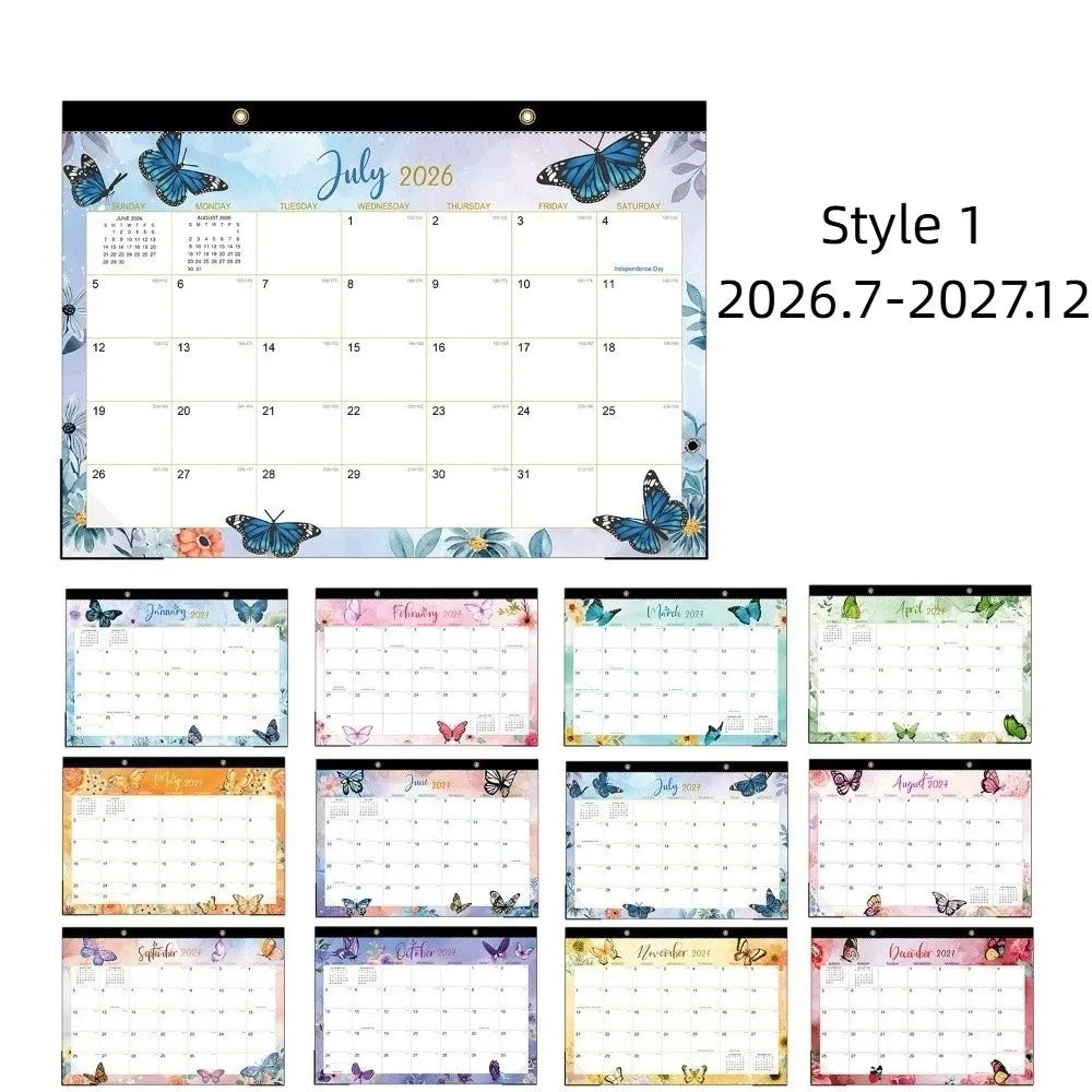 calendrier mural floral moderne notes faire planification quotidienne 18 mois