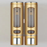 distributeur savon liquide noir or blanc moderne fixation murale bouton pression fenêtre niveau liquide