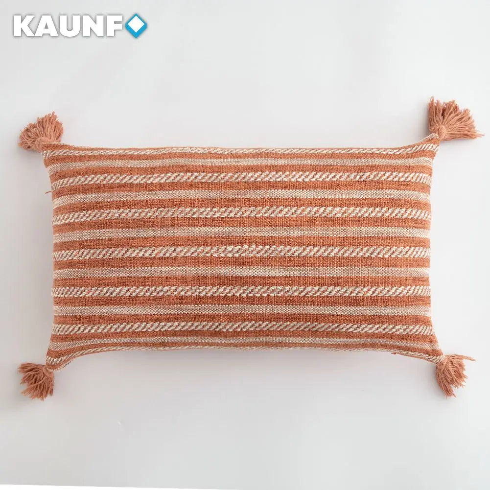 housses coussins carreaux beige blanc rustique 30x50cm 45x45cm décor canapé lit chaise voiture