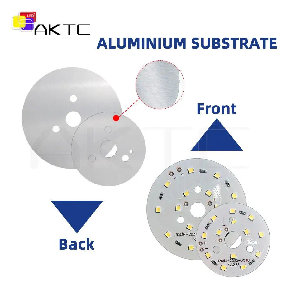 source led 12v 5w 7w smd2835 alu blanc chaud froid 48mm 65mm