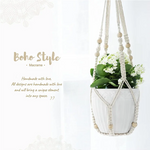 porte plantes suspendus macramé bois boho pots fleurs jardins decoration balcon maison