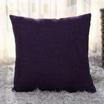housse coussin carré coton lin moderne couleur unie beige marron rouge vert bleu orange