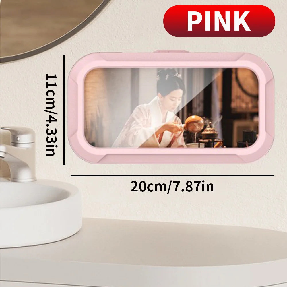 support téléphone étanche salle bain blanc transparent moderne adhésif film protecteur