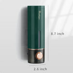distributeur savon liquide vert foncé blanc moderne fixation murale poignée bouchon remplissage 450ml doré
