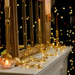 guirlandes lumineuses feuilles dorées 5V LED 20 ampoures décoration moderne intérieur table mariage