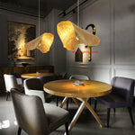 suspension lumineuse pendentif cuivre doré texturé moderne lotus 50cm 60cm 70cm 80cm 90cm lumière