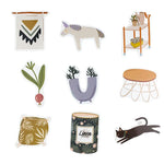stickers decoratifs maison nordique feuilles plantes animaux geometriques pvc impermeable 14ansplus 10pc 30pc 50pc