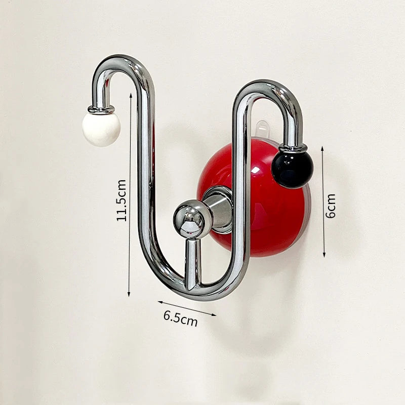 support mural ventouse sandales moderne boule bois cuir tissé beige marron adhésif almacenamiento