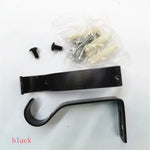 rideau barre noir moderne clips vis écrous support tringle robuste métal