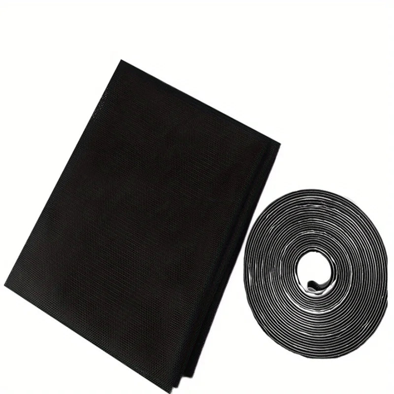 filet anti moustiques noir adhésif 15m 2m fenetre porte protection intérieure opacité maille régulière