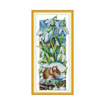 broderie saisonnière coton floral animaux traditionnelle peinture rat oiseau verte bleue rouge