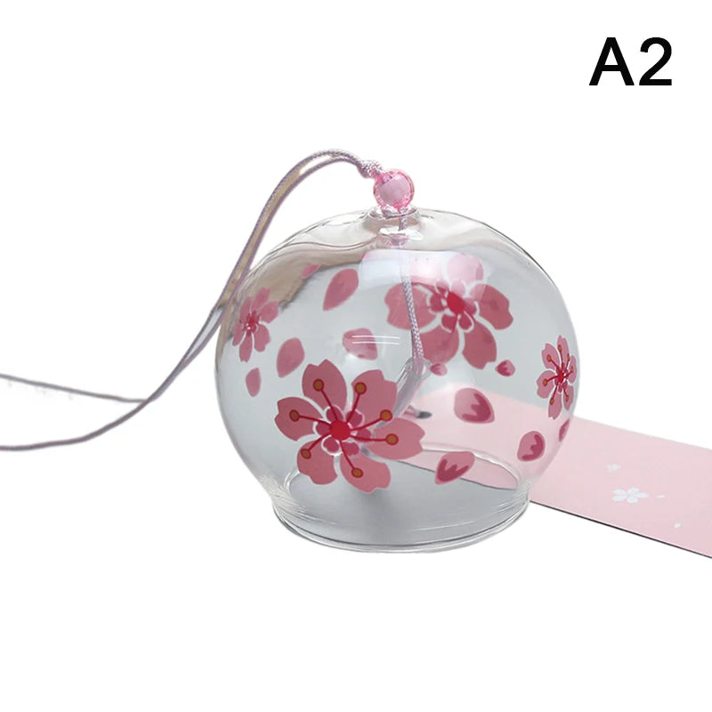 cloche vent transparente traditionnelle japonaise rose vert jaune bleu clair motifs floraux