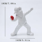 statuette enfant lançant cœur résine blanc bronze moderne décor intérieur collection figuration
