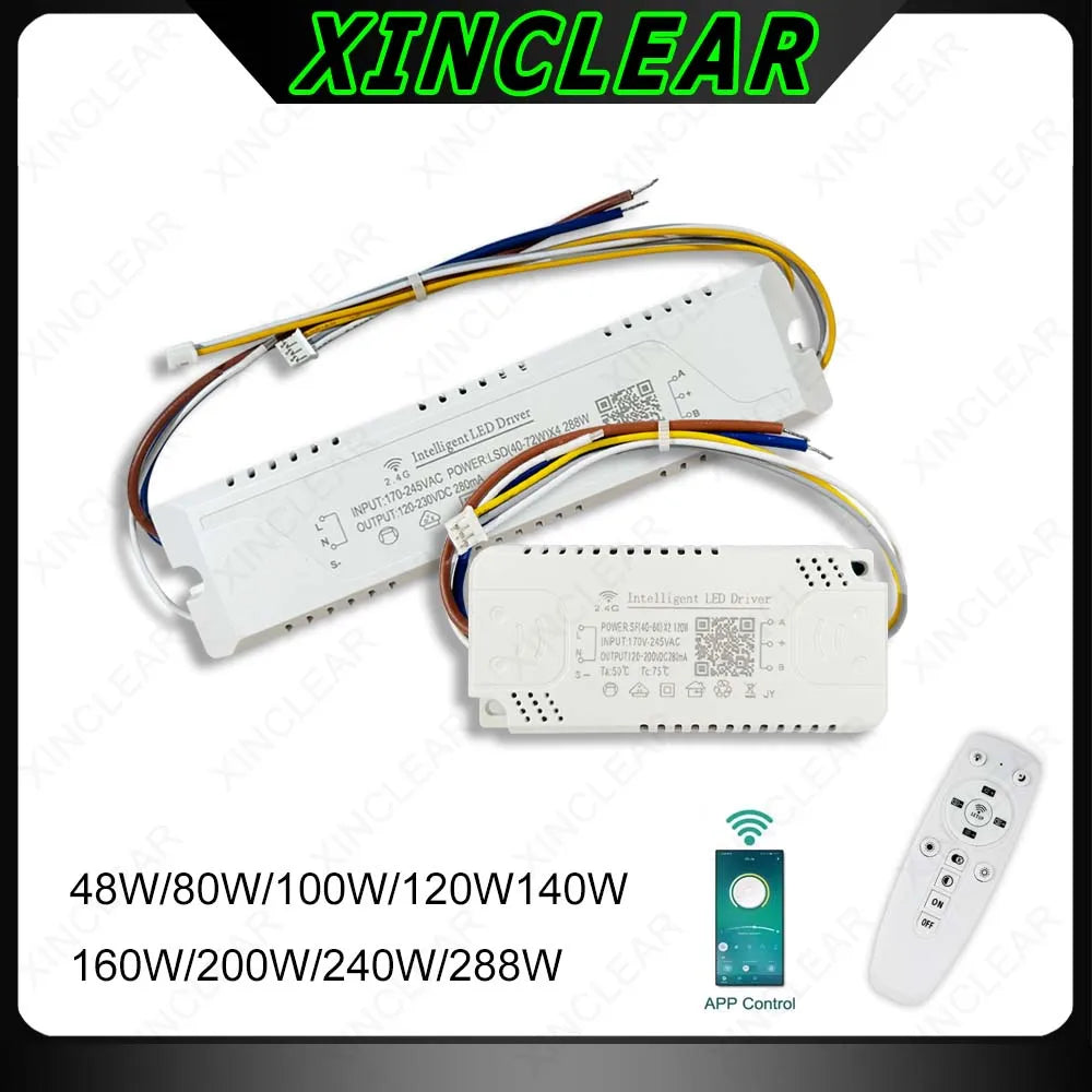 éclairage intelligent driver led 2.4g remote control app 120v 240v 12w 240w blanc moderne