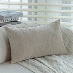 housse coussin chenille solide moderne 30x50cm orange gris vertfoncé velours
