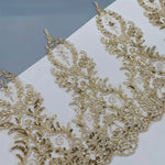 ruban dentelle floral paillettes dorées polyester large 36cm élégant baroque mariage soirée
