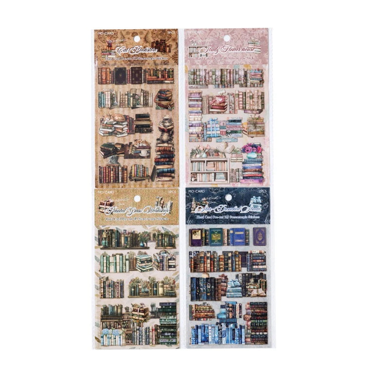 miniatures livres vintage adhésifs fleurs motifs géométriques romantiques couleurs variées décoratives bricolage scrapbooking journal