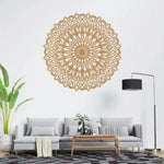 décoration murale mandala métal marron clair motifs floraux géométriques artisanat détaillé
