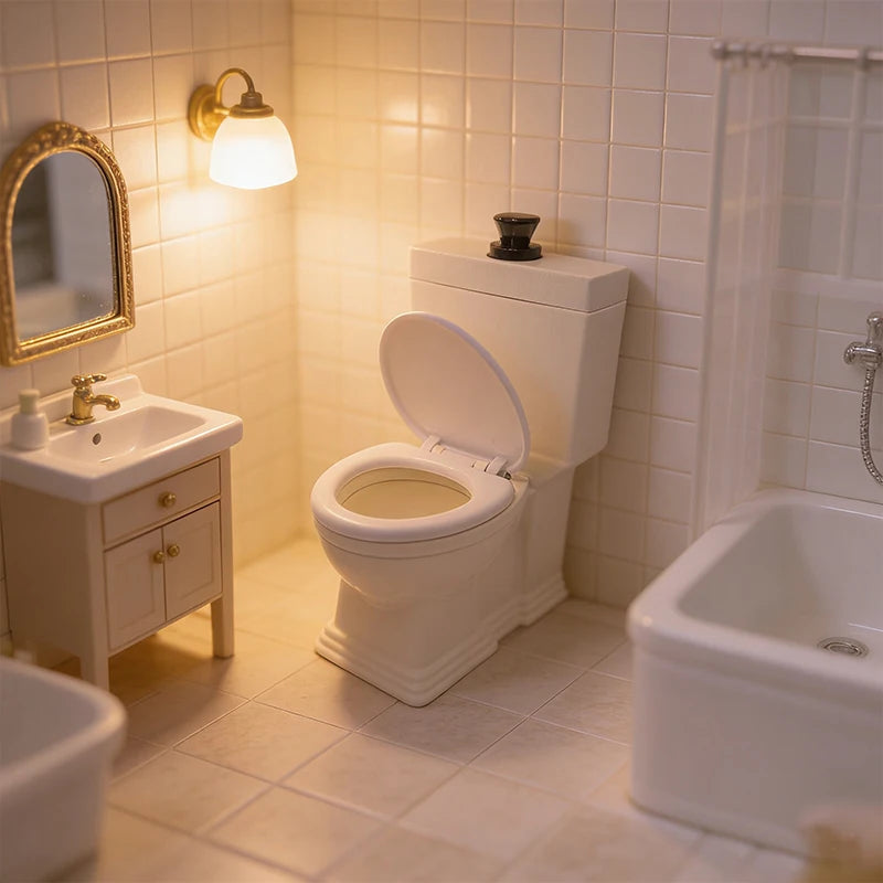 accessoires maison poupée fonte miniature toilettes baignoire 12 décoration chambre maison