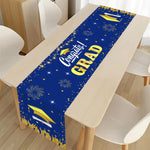 nappe table fête remise diplôme motifs cérémonie confettis étoiles feu artificiel polyester noire or
