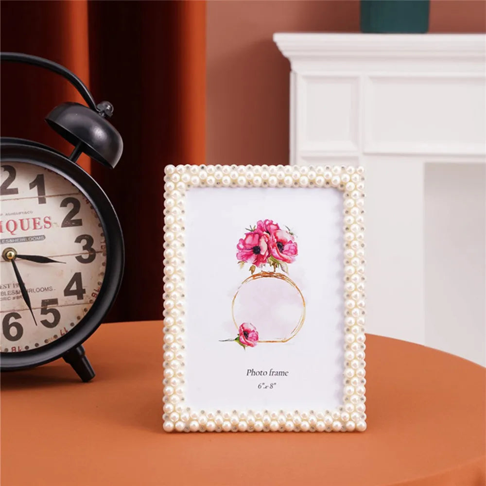 cadre photo blanc classique decoration maison anneaux fleurs 5x7 6x8