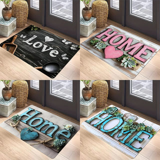 tapis sol antidérapant motif love décoratif rustique moderne entrée salon chambre