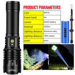 lampe torche led puissante rechargeable panneau solaire intégré lumière intense résistante chocs auto défense