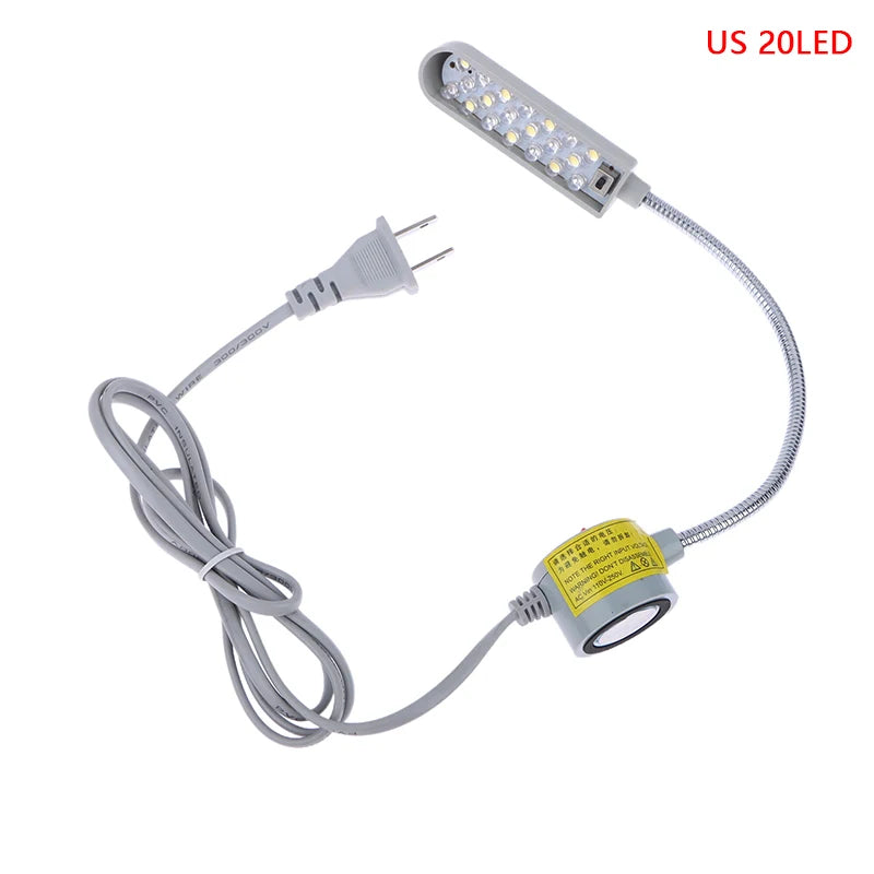 lampe flexible réglable industrielle 360 gris blanc moderne interrupteur câble électrique