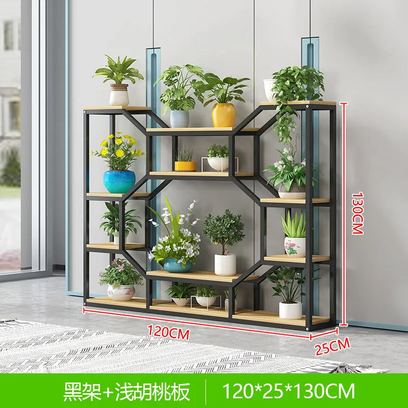 étagère modulaire métal bois industriel plantes d'intérieur pots fleurs blanc