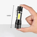 lampe torche noire rechargeable zoomable lumières led modes strobe campingurgence