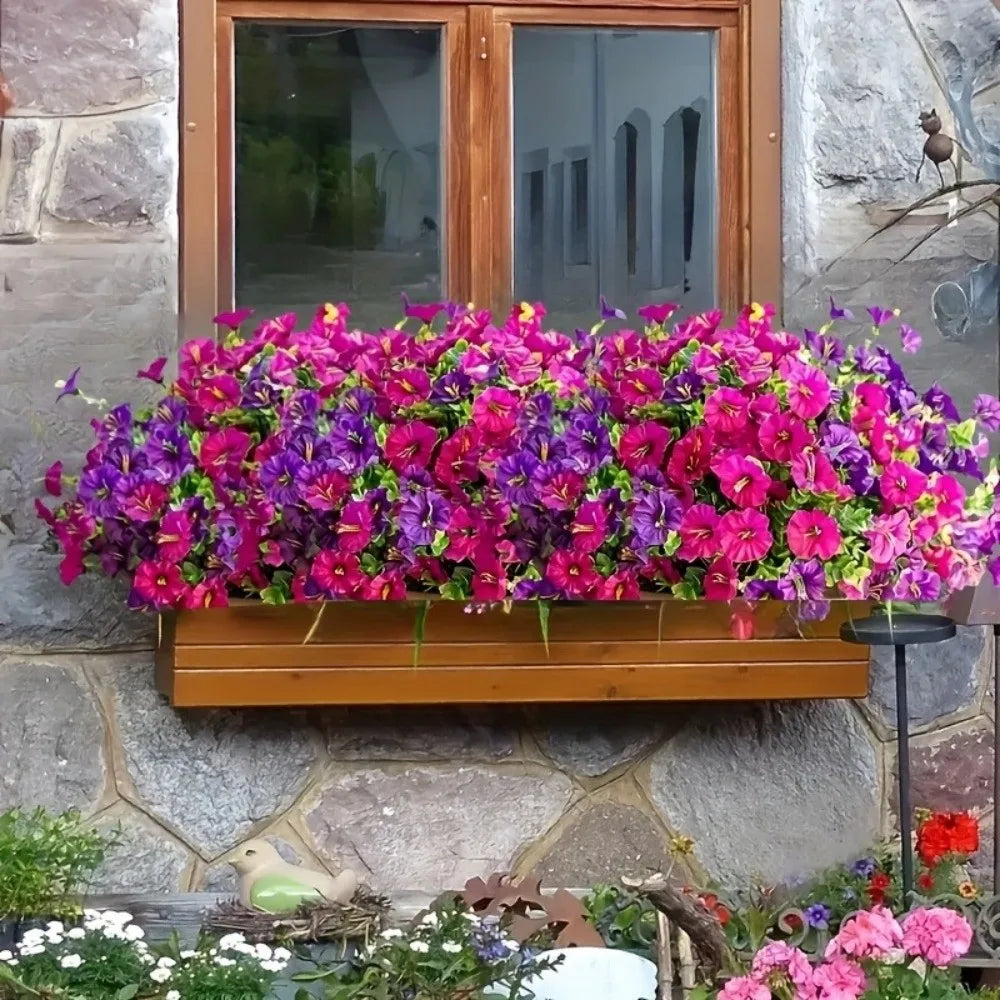 fleurs artificielles violet rose blanc petunia moderne vase support mural decoration intérieure
