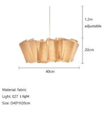 Lampe suspendue moderne tissu beige clair texture légèrement rugueuse salon chambre hall